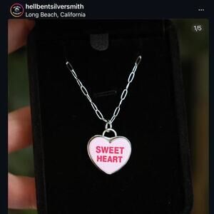 HB X FLORESINSECTA Limited Ed Hell Bent sweetheart sterling silver heart pendant